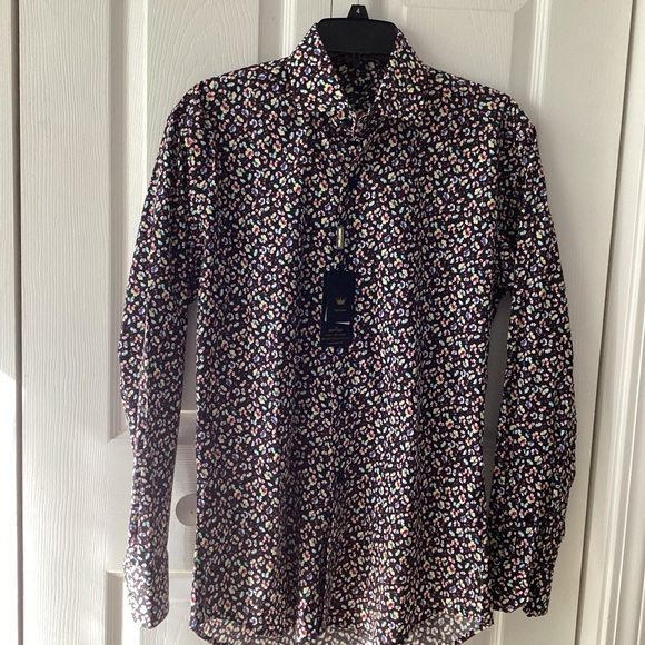 BERTIGO CROWN Men’s Casual Floral Designer Shirt Full Sleeve Black SZ S - Picture 5 of 8